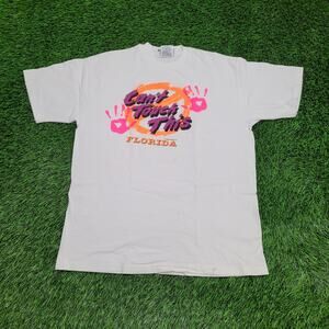 Vintage 1990 Florida Shirt Womens L 21x27 Cant-Touch-This Neon